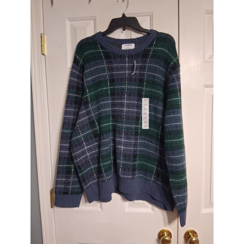 NWT Men's Old Navy SoSoft Crewneck Sweater Size XXL Blue/Green